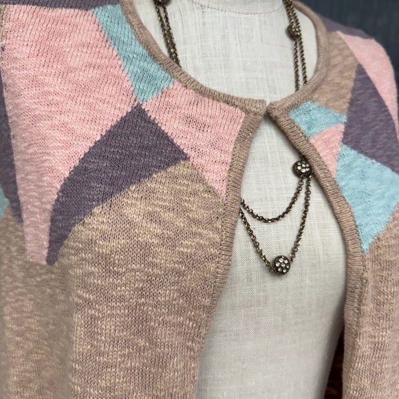 One Teaspoon Knit Cape Multicolor Trim – Size S/M, NWT, Soft Pastel Fall Layer - Picture 12 of 12